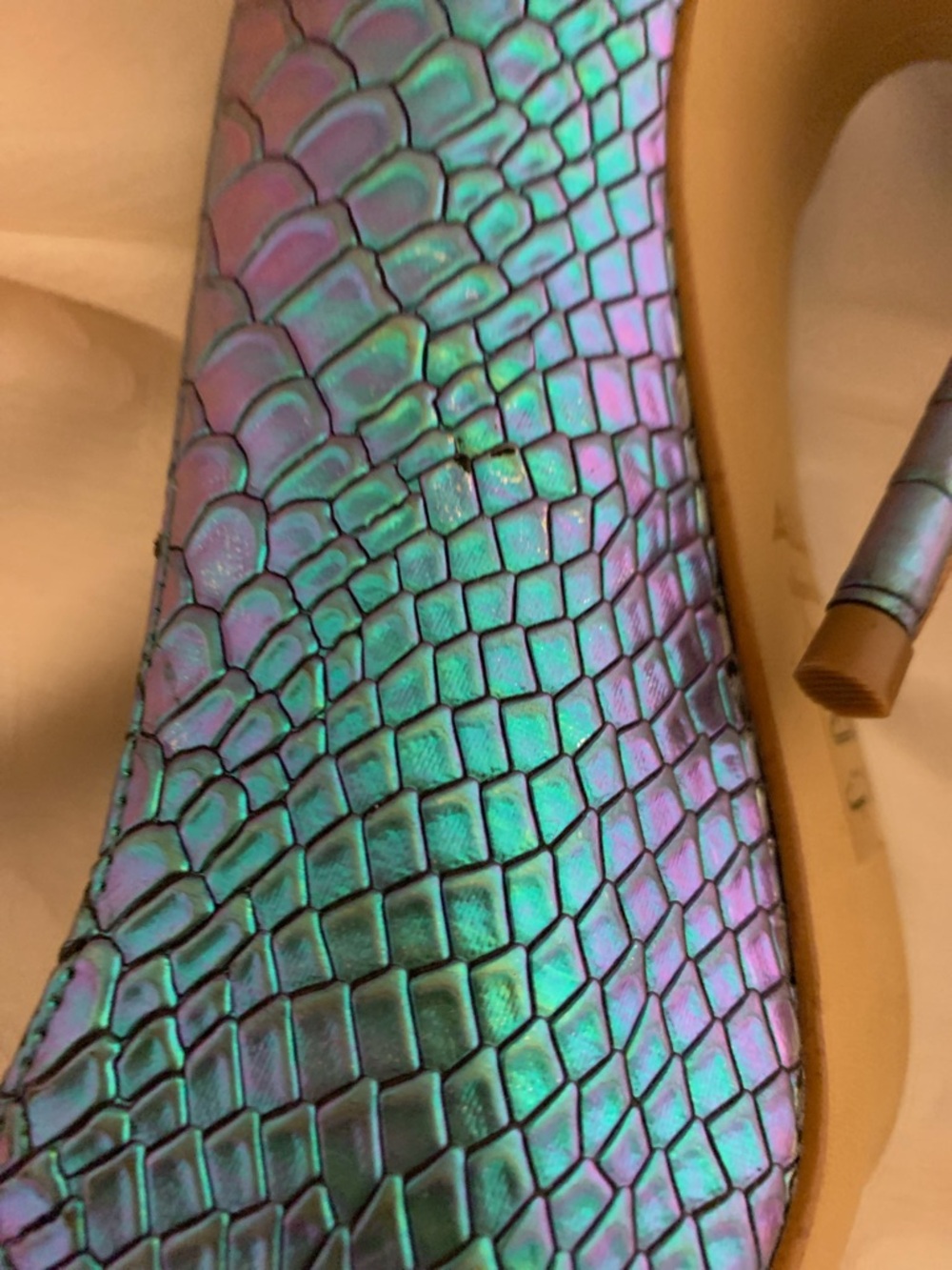Aldo Iridescent Teal Purple Pointed Toe Pumps - Picture 8 of 10